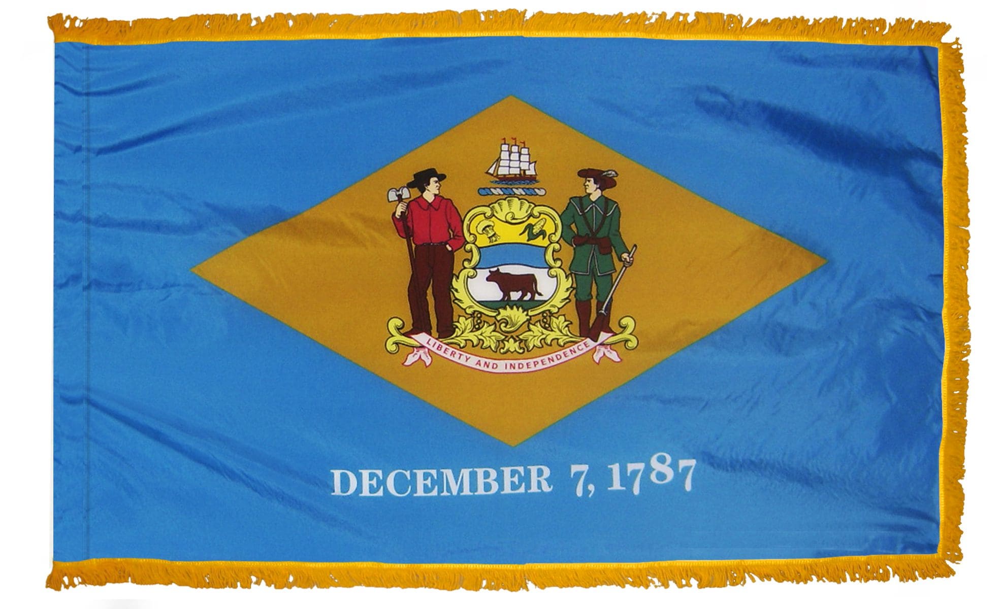Delaware State Flag 3x5 or 4x6 ft. (fringed)