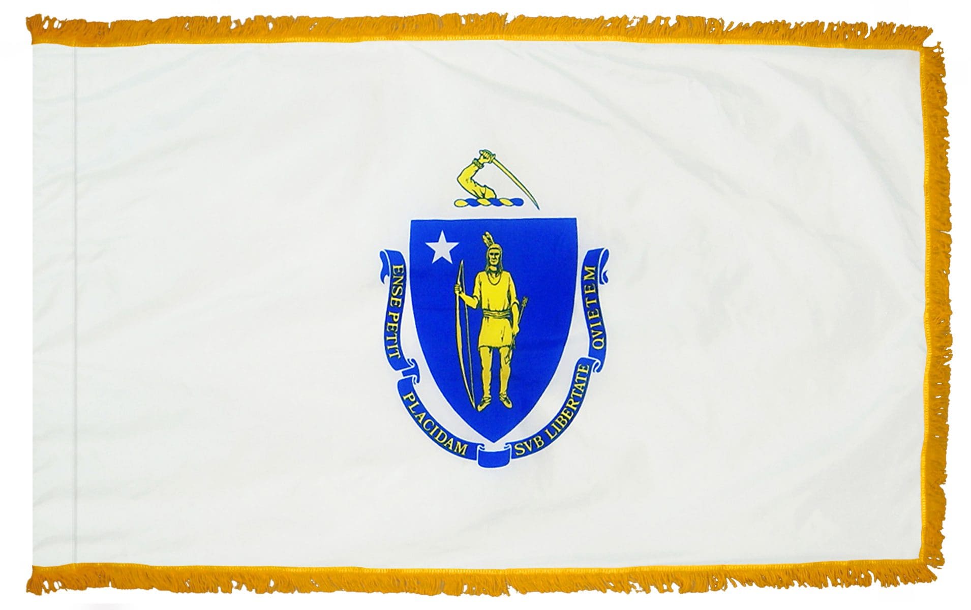Massachusetts State Flag 3x5 or 4x6 ft. (fringed)