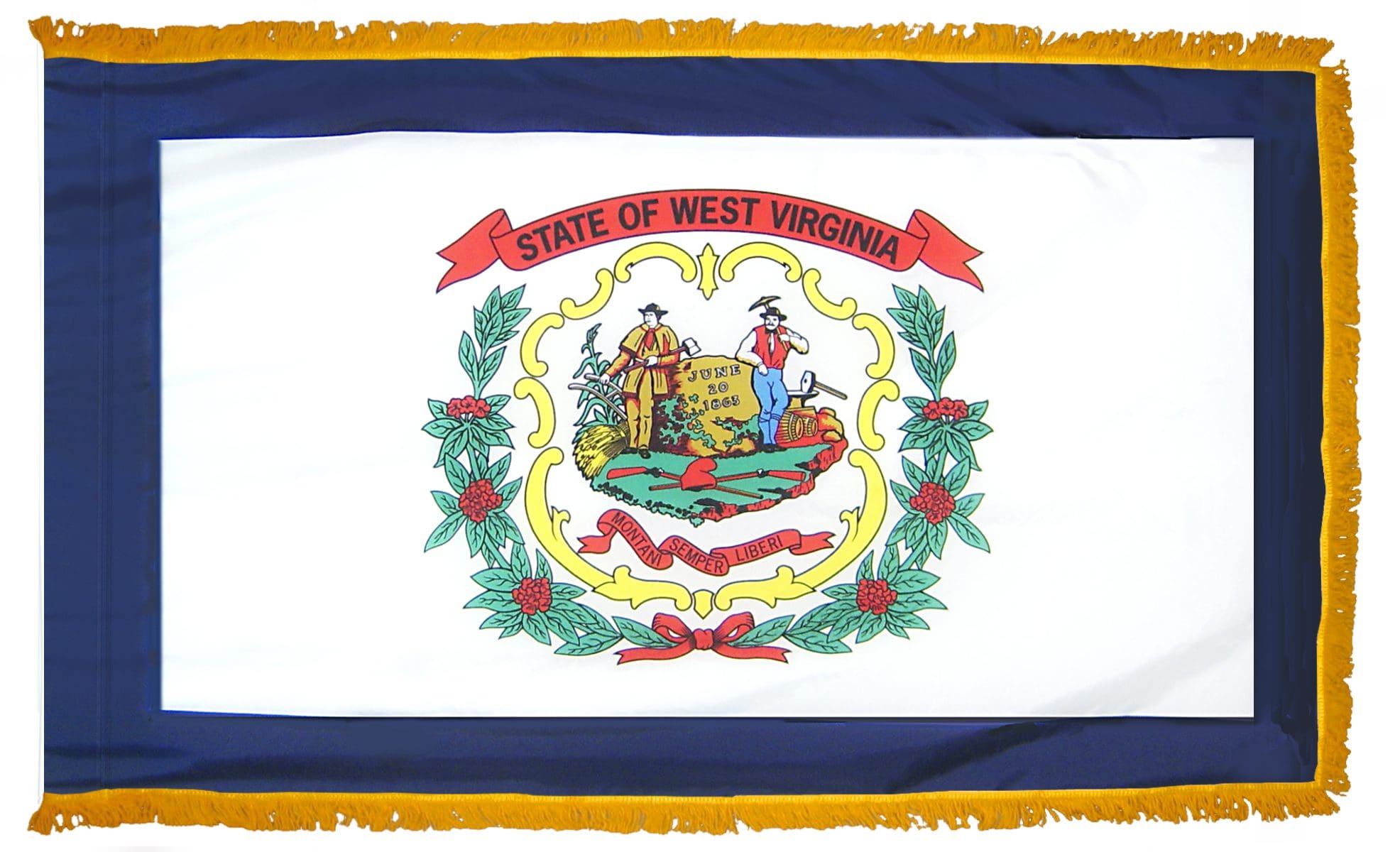 West Virginia State Flag 3x5 or 4x6 ft. (fringe)