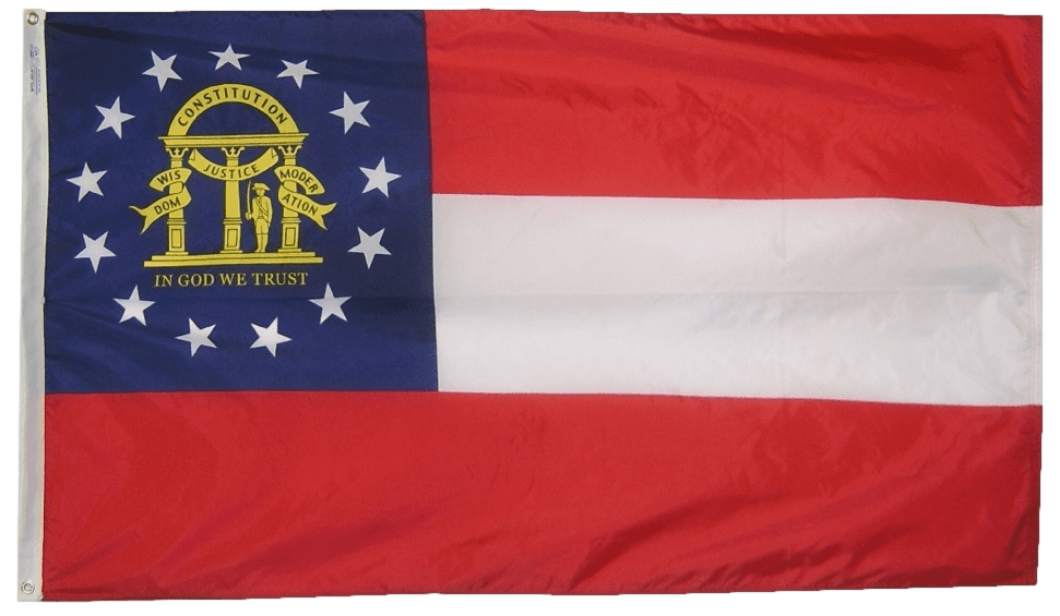 Georgia State Flags 2x3 to 5x8 ft.