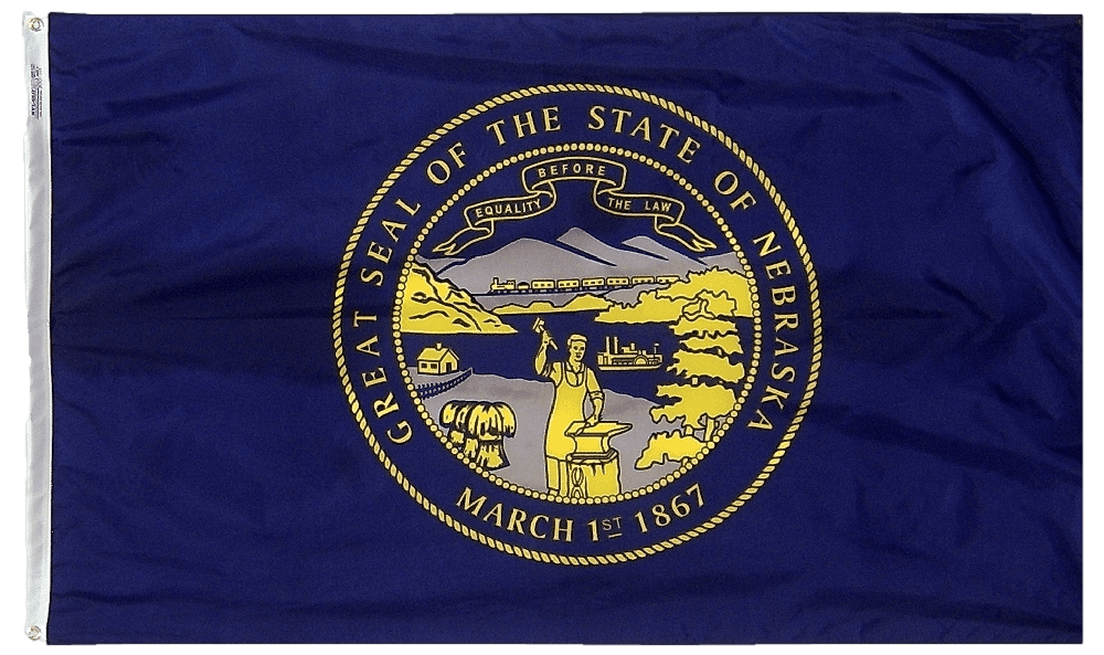Nebraska State Flags 2x3 to 5x8 ft.