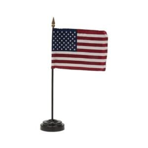 American Flag - Economy 4x6 Inch Poly-Cotton Stick Flag (Pack of 12 or Case of 144)