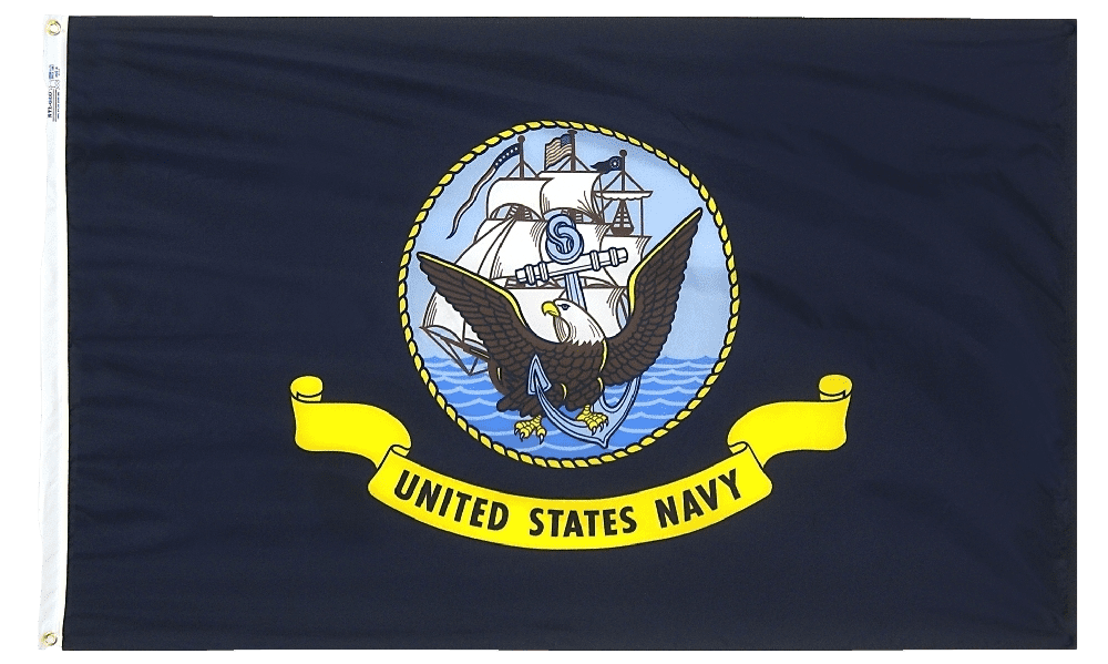 U.S. Navy Military Flag 2x3 to 5x8 ft. (Nyl-Glo)