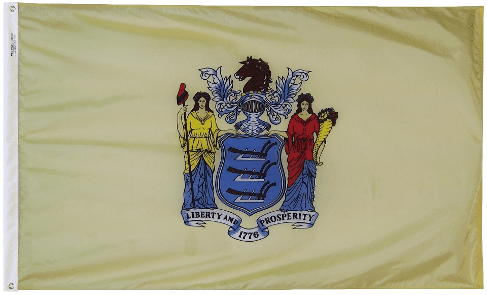 New Jersey State Flag 2x3 to 5x8 ft. (Official)