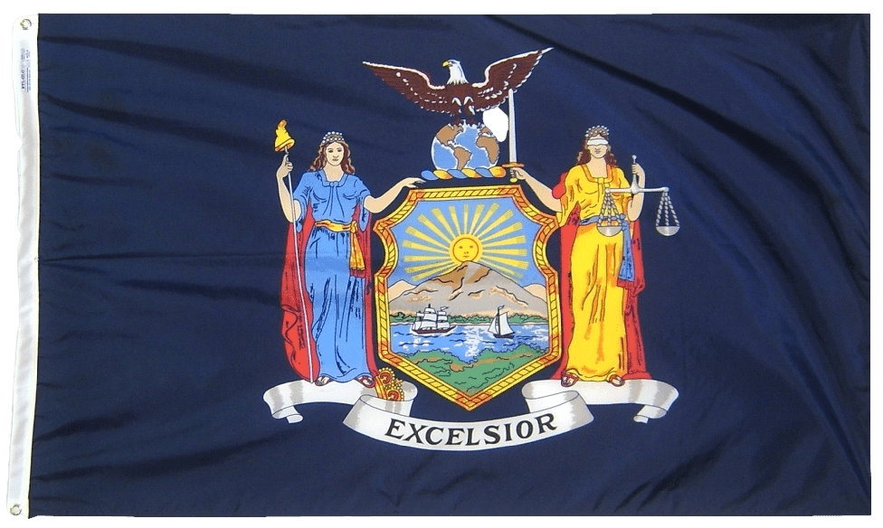 New York State Flag 2x3 to 5x8 ft. (Official)