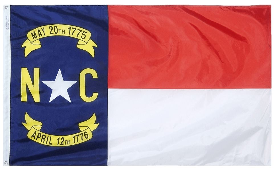 North Carolina State Flags 2x3 to 5x8 ft.