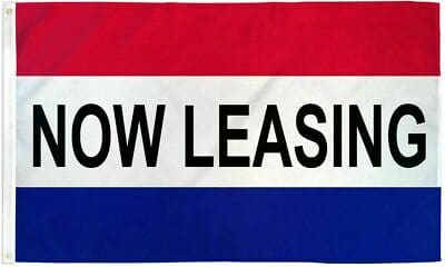 Message Flag - 3 ft x 5 ft - NOW LEASING