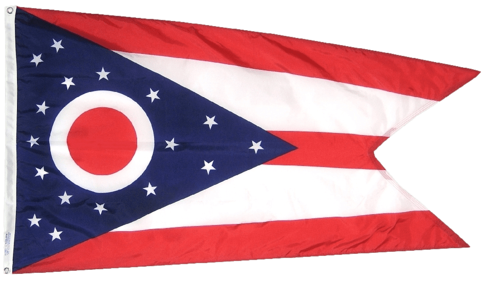 Ohio State Flags 2x3 to 5x8 ft.