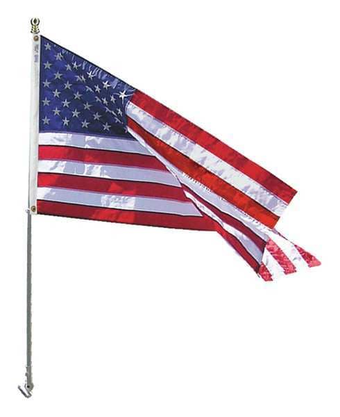 USA Flag Kits for Wallmount Display - Black or Aluminum Spinning Pole