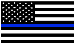 A Thin Blue Stripe flag - We support our Police