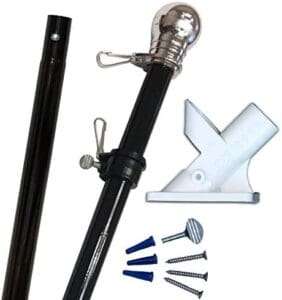 Black Power-Coated Anti-Furl 6' Rotating Pole (Flag Not Included)