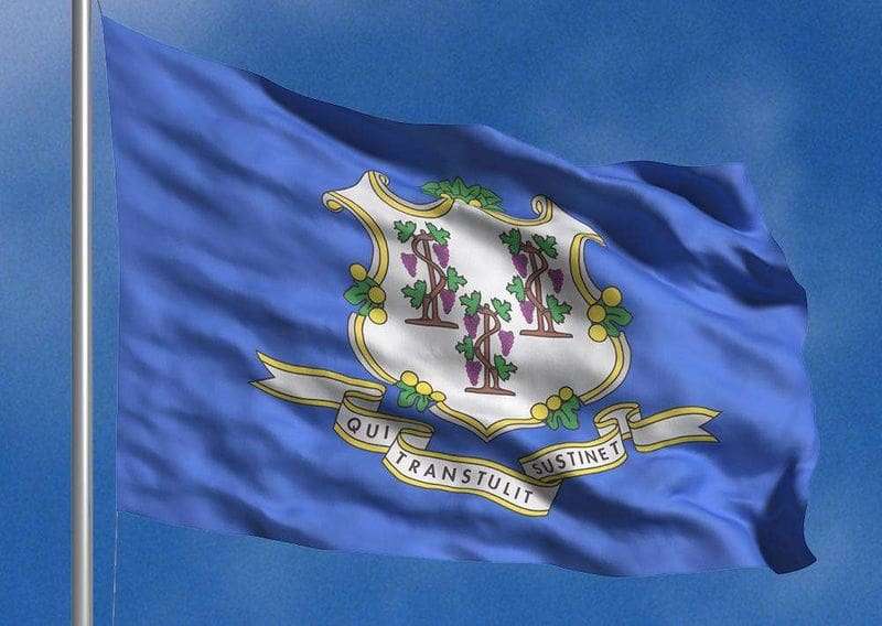 Flying the flag of the State of Connecticut