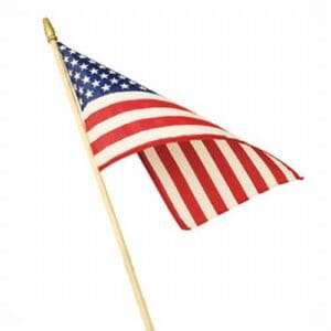 American Handheld or Grave Marker Flag - 12" x 18" with 3/8" x 30" Spear (Pack of 12 or Case of 144)