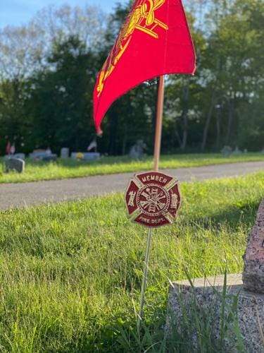 Fireman Handheld or Grave Marker Flag - 12" x 18" with 30" Spear