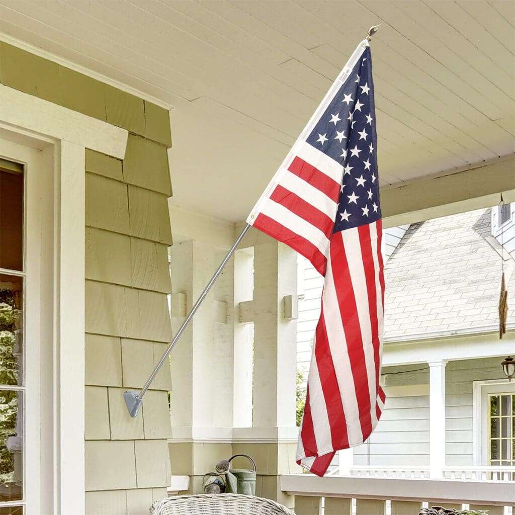 USA Flag Kits for Wallmount Display - Black or Aluminum Spinning Pole