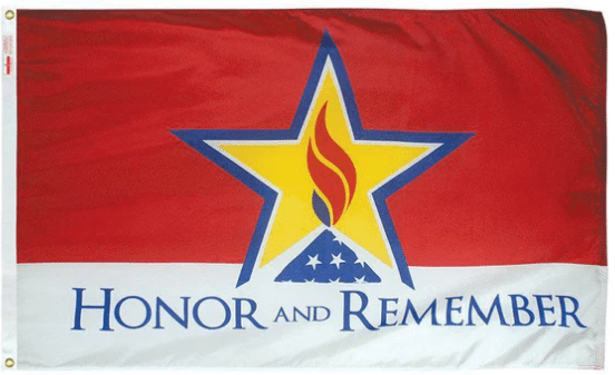 HONOR AND REMEMBER Flag - 3 ft x 5 ft in Blue-White