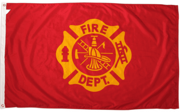 WE SUPPORT OUR FIRE DEPT Flag - 3 ft x 5 ft in Red-Gold