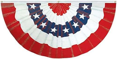 U.S. Flag Printed Illusion Banner-Fan - 36" x 60" With Stars