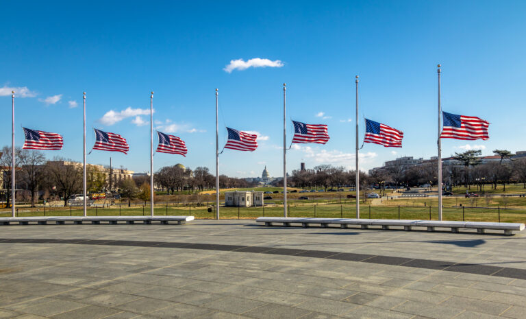 Flags flying at half-staff