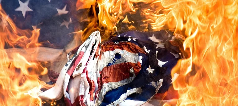 burning American flag