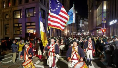 flags carried in a historic reenactment