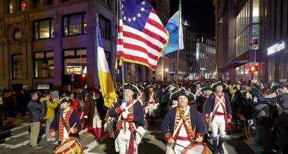 flags carried in a historic reenactment