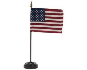 A small American stick flag on desktop base