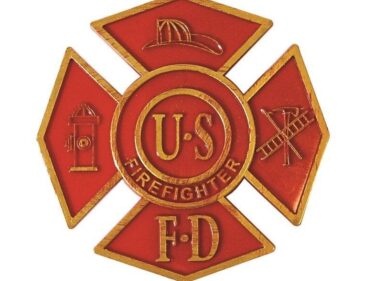 Fire fighter grave marker in cast metal or plastic