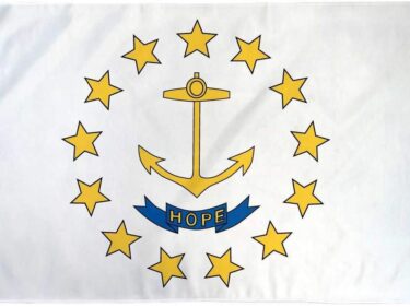 The official flag of the State of Rhode Island